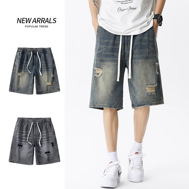 Street Fashion Jeans - Zomer Dunne Denim Shorts Heren Retro