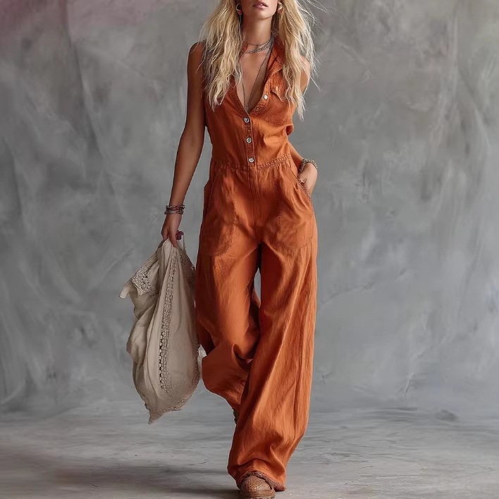 Street Fashion England - Street Sleeveless Casual Dames Jumpsuit Mode