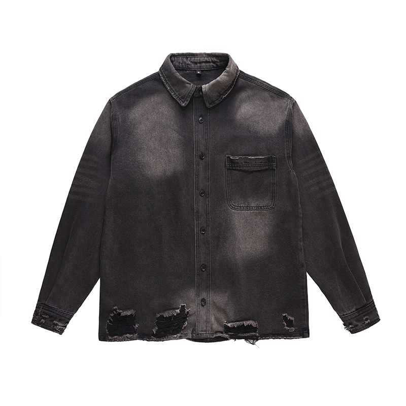 Street Fashion Jeans - Heren High Street gescheurde jeansjas Mode