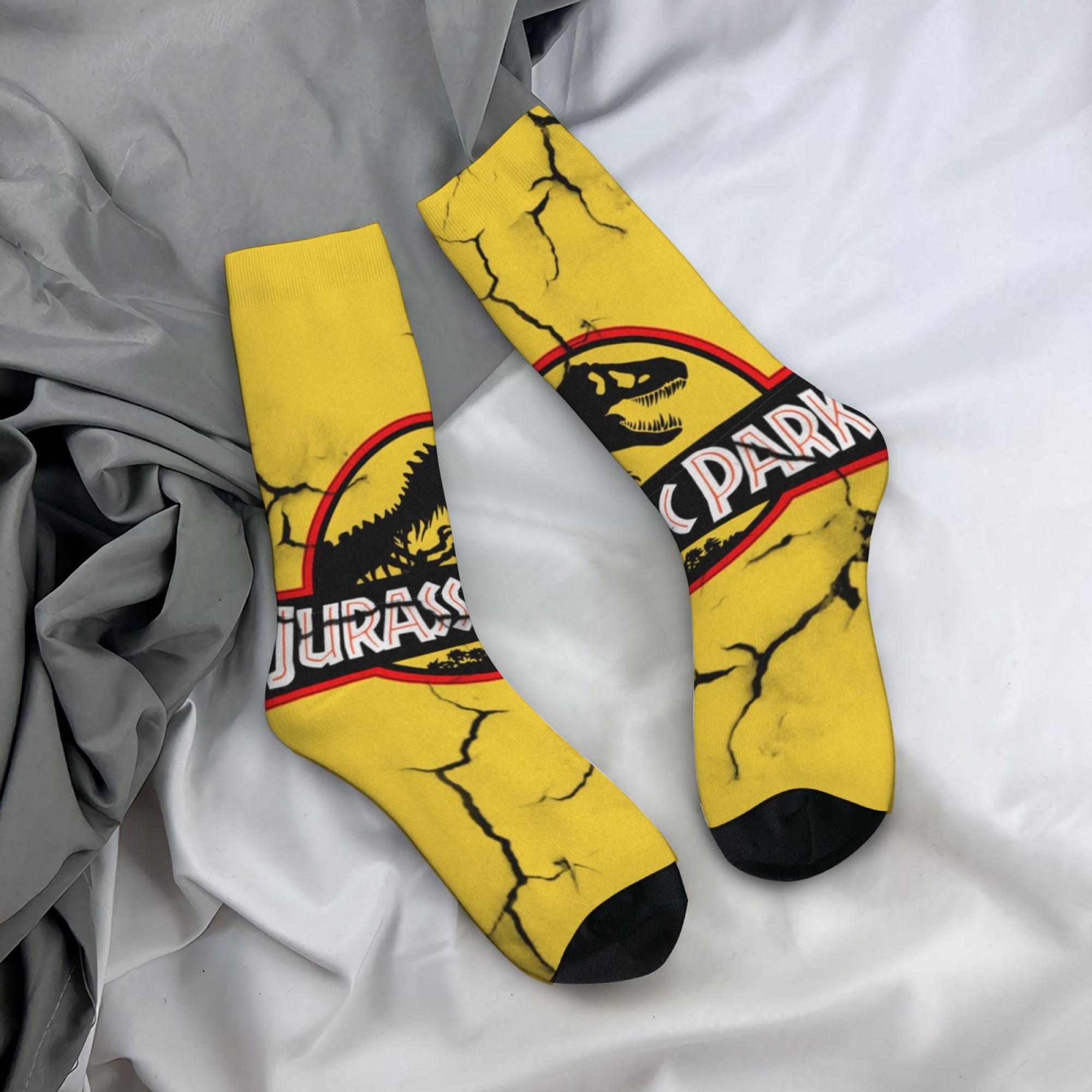 Street Fashion Style Youtube - Jurassic Park Dinosaurussokken Retrostijl Casual Mode