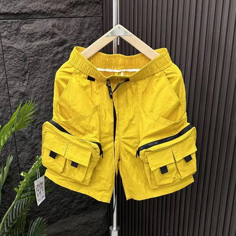 Cargo Pant Wide - Effen heren cargoshorts los met ritssluiting,