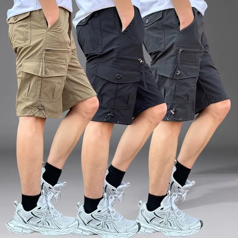 Cargo Pant Wide - Heren Cargo Shorts Losse Effen Lange