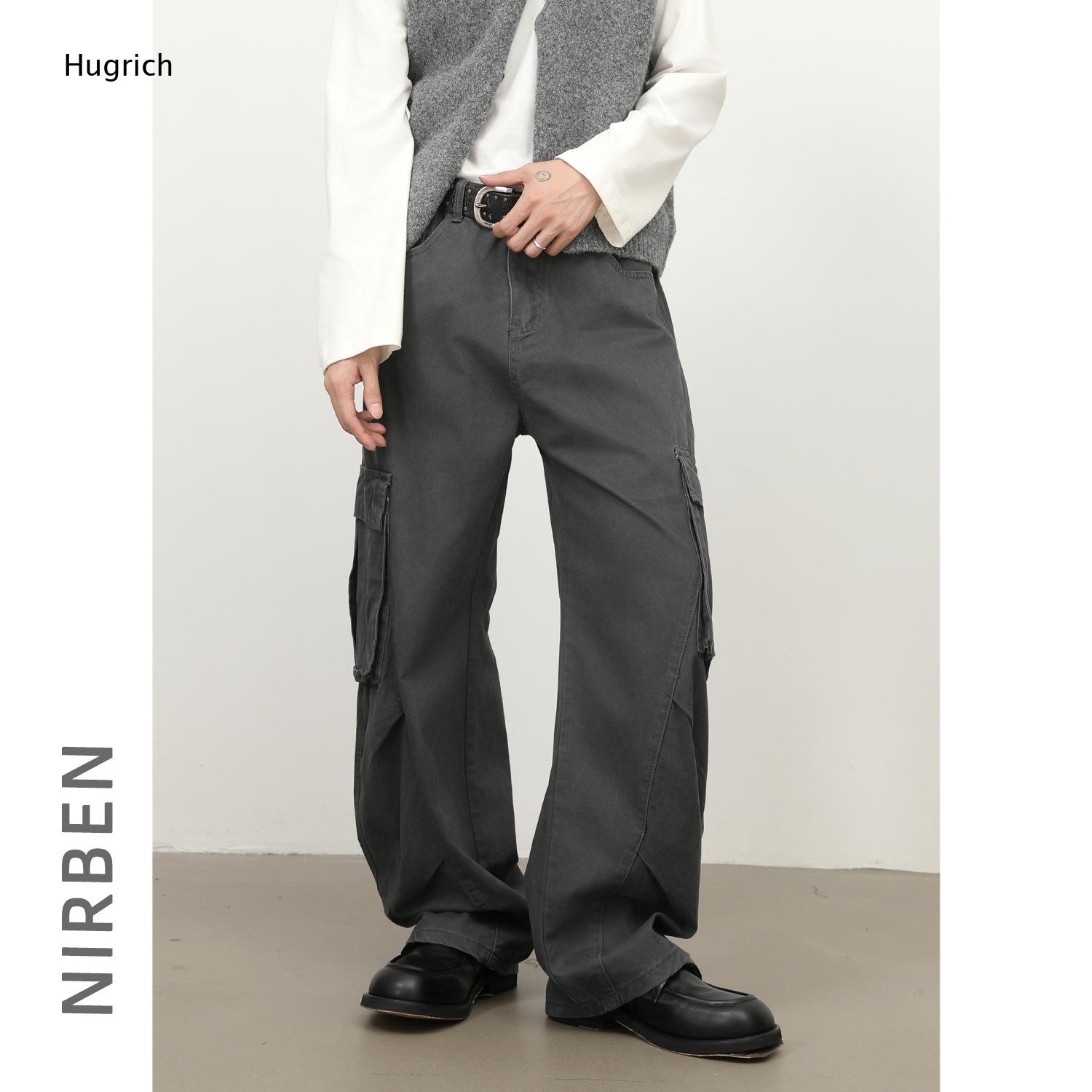 Cargo Pant Wide - Heren legergroene wijde cargo broek met