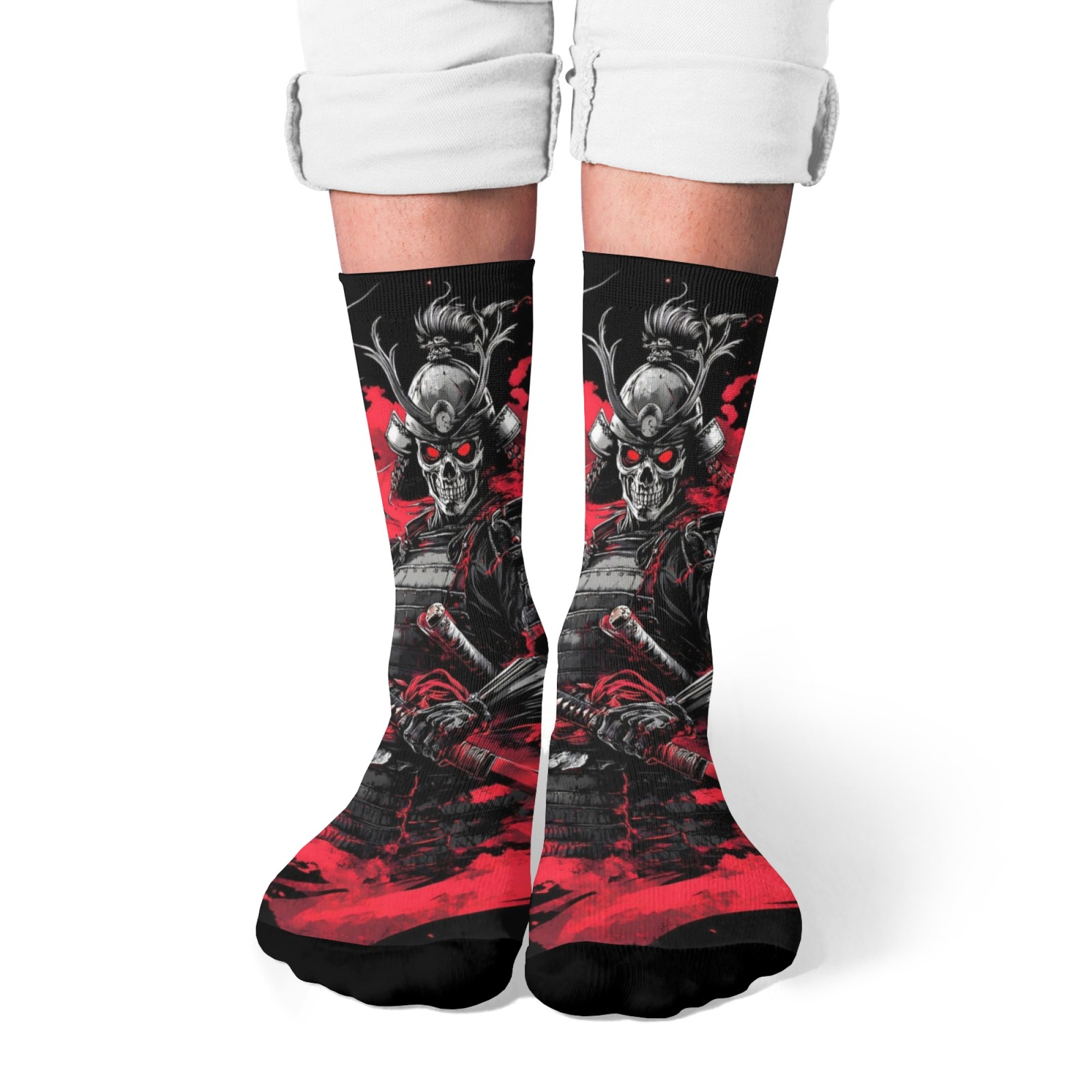 Street Fashion Style Youtube - Skull Devil Warrior Herensokken Retrostijl Comfortabele