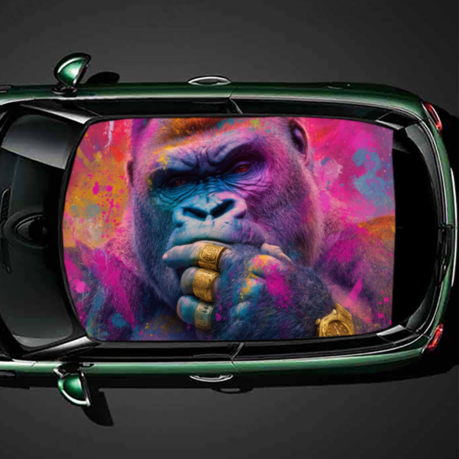 Street Fashion Pose - Modieuze Street Art Chimp Mysterieuze Hand