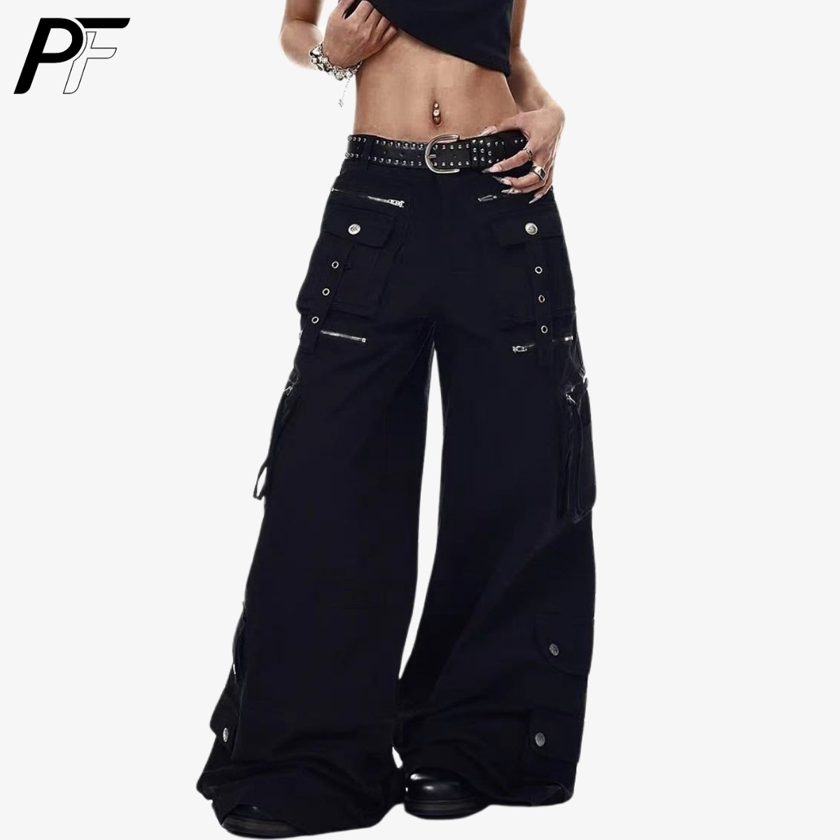 Cargo Pant Wide - Grunge Techwear Cargobroek met wijde pijpen