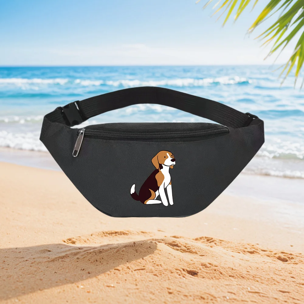 Street Fashion Pose - Schattige Beagle Hond Zithouding Taille Rugzak