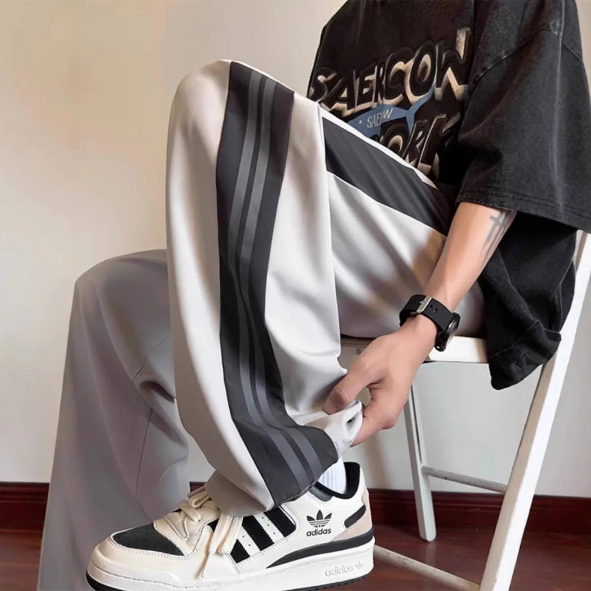 Street Fashion Couple - High Street Casual Broek Heren Wijde