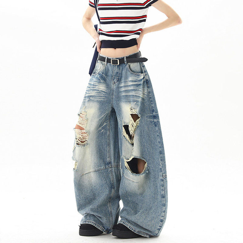 Street Fashion Jeans - Amerikaanse Streetstyle Zomer Geruite Jeans Casual