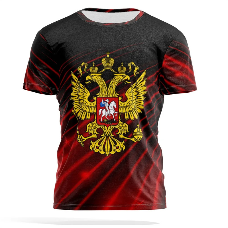 Street Fashion Russia - Russisch Nationaal Embleem Print T-shirt Mannen