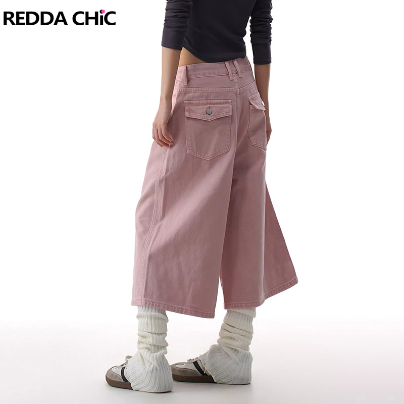 Cargo Pant Wide - REDDACHiC Roze Cargo Jean Shorts Dames