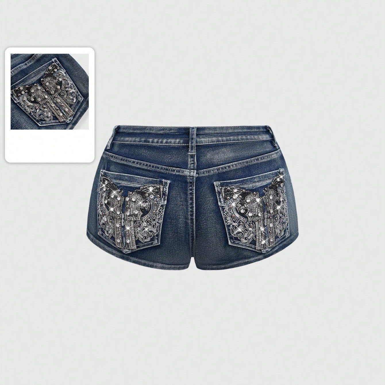 Zomer denim shorts met strassb - Street Fashion Jeans recensie en prijs