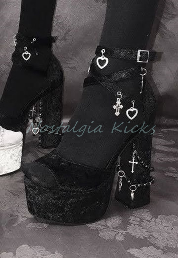 Gothic zwart fluwelen platform - Street Fashion Rome recensie en prijs