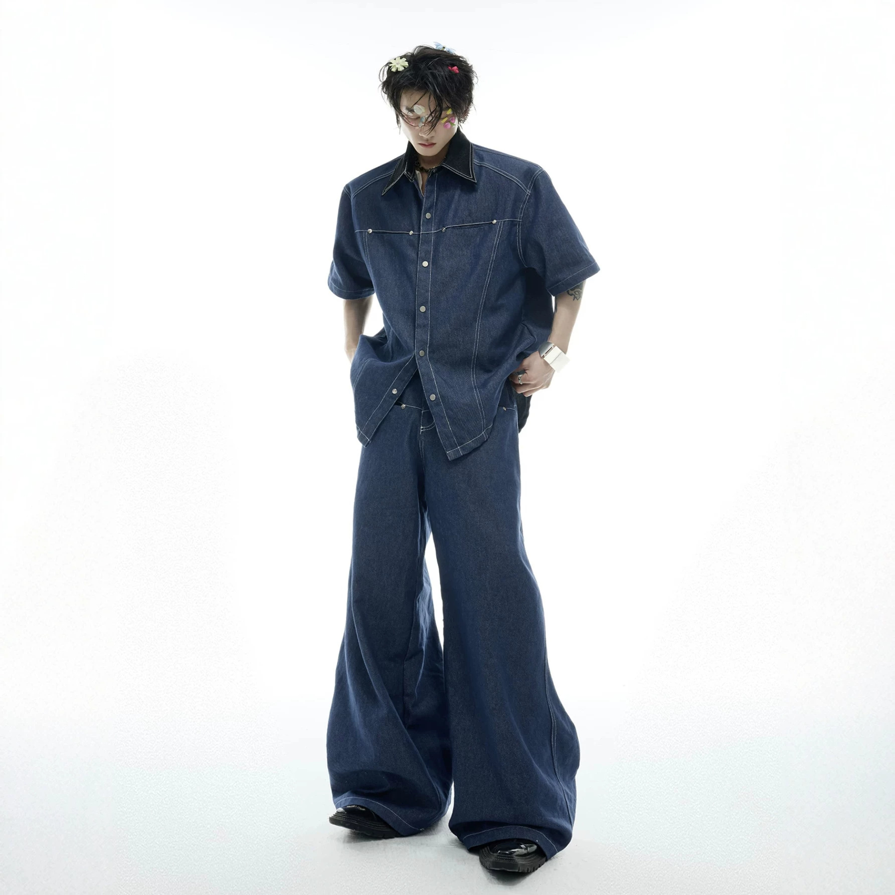 Zomer heren denim set, Amerika - Street Fashion Jeans recensie en prijs
