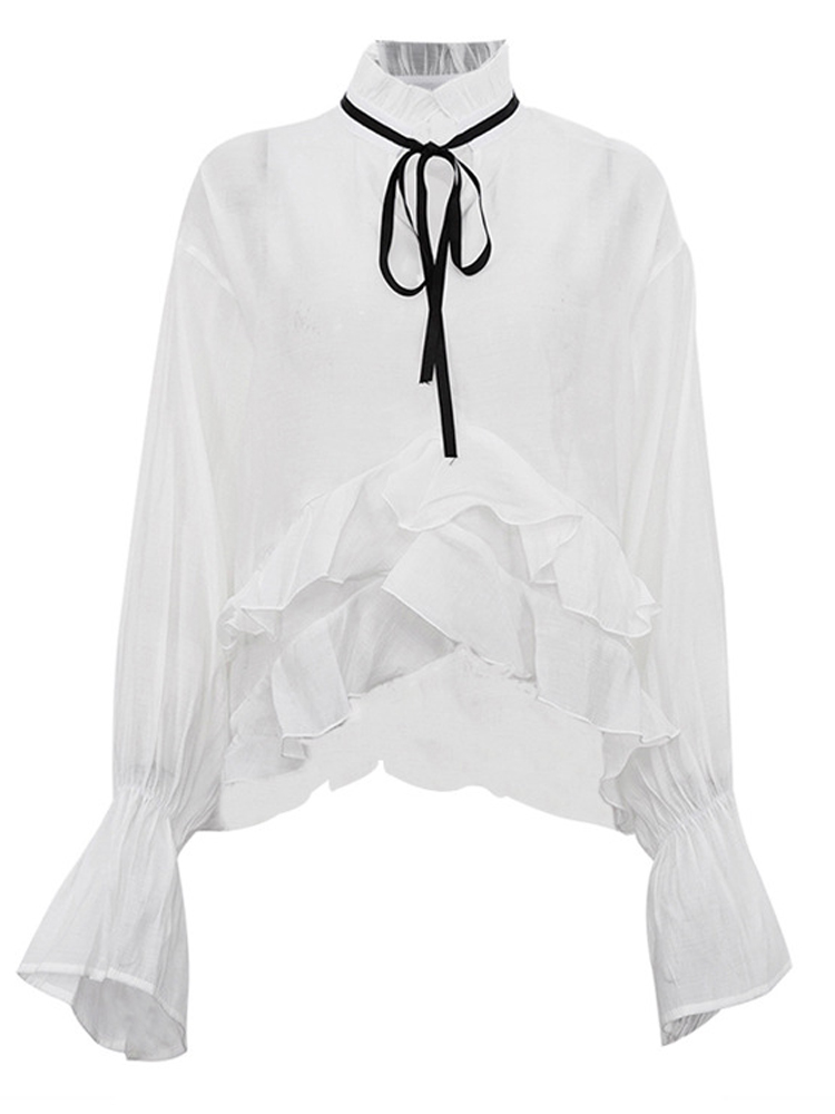 Sexy Ruffle Lace-up Blouse Vro - Fashion Street Night recensie en prijs
