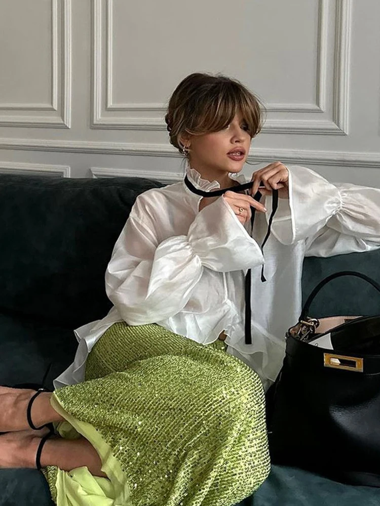 Sexy Ruffle Lace-up Blouse Vro - Fashion Street Night recensie en prijs