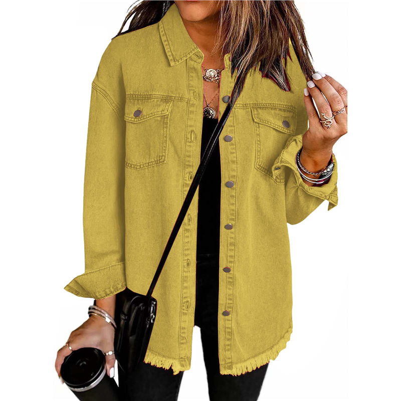 Dames gewassen denim shirtjas, - Street Fashion Europe recensie en prijs