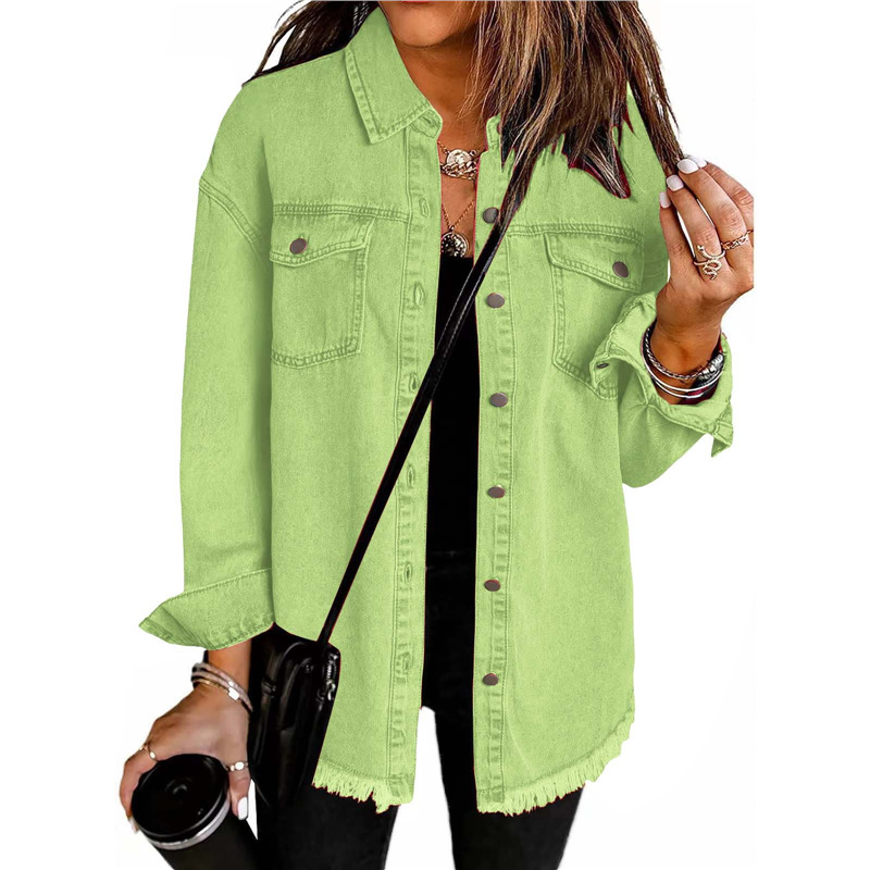 Dames gewassen denim shirtjas, - Street Fashion Europe recensie en prijs