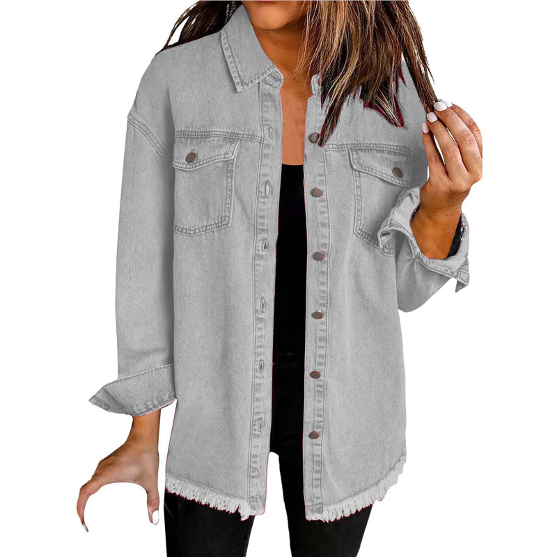 Dames gewassen denim shirtjas, - Street Fashion Europe recensie en prijs
